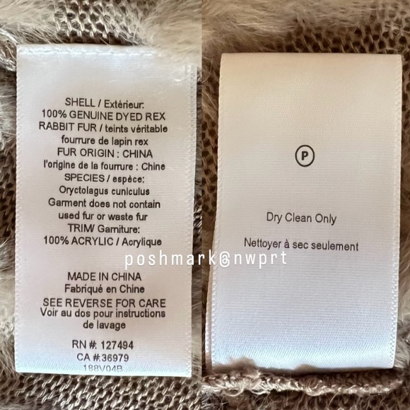 NWT 🐰 HEARTLOOM Rosa Jacket Rabbit Fur Latte Tan Camel Beige Tan XS 0 2 - Picture 7 of 12